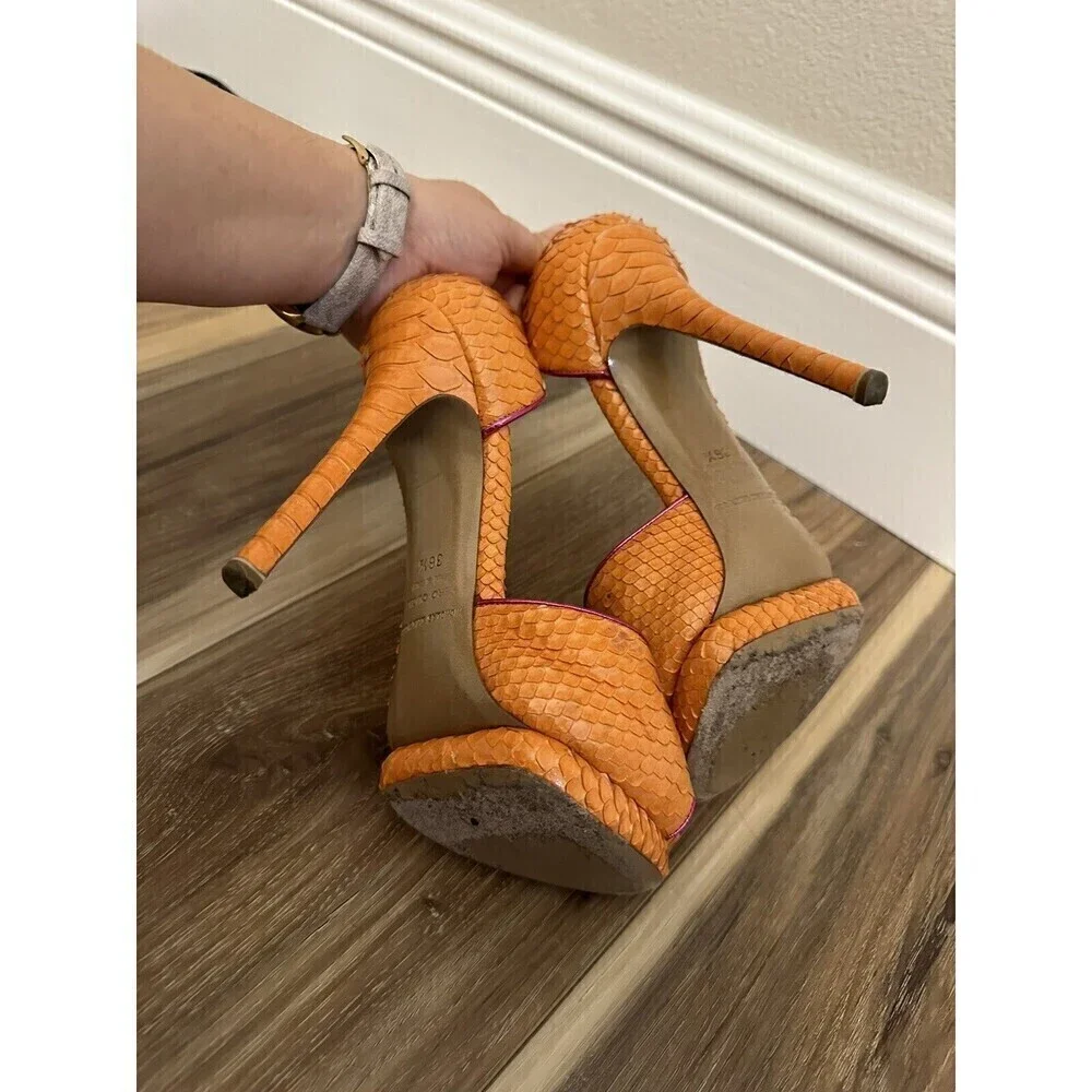 Nicholas Kirkwood Platform Heels EU 36.5 Orange Snakeskin